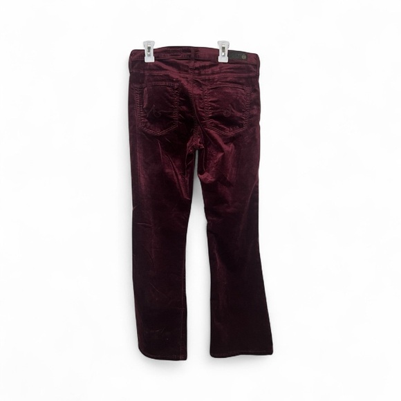 AG Adriano Goldschmied Jodi Velvet Crop High Rise Slim Fare in Burgundy NWOT 27 - Picture 6 of 15